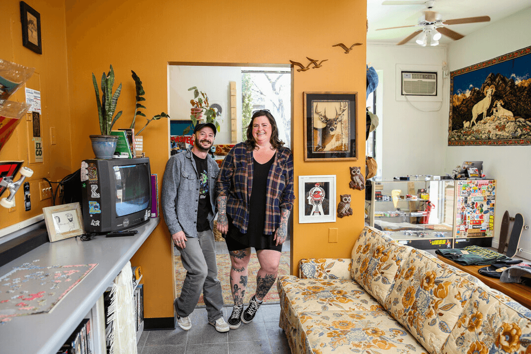 El Camino owners inside the shop