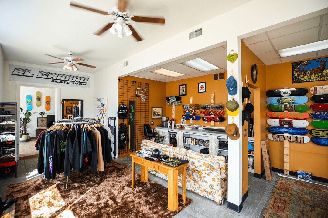 El Camino shop interior with apparel